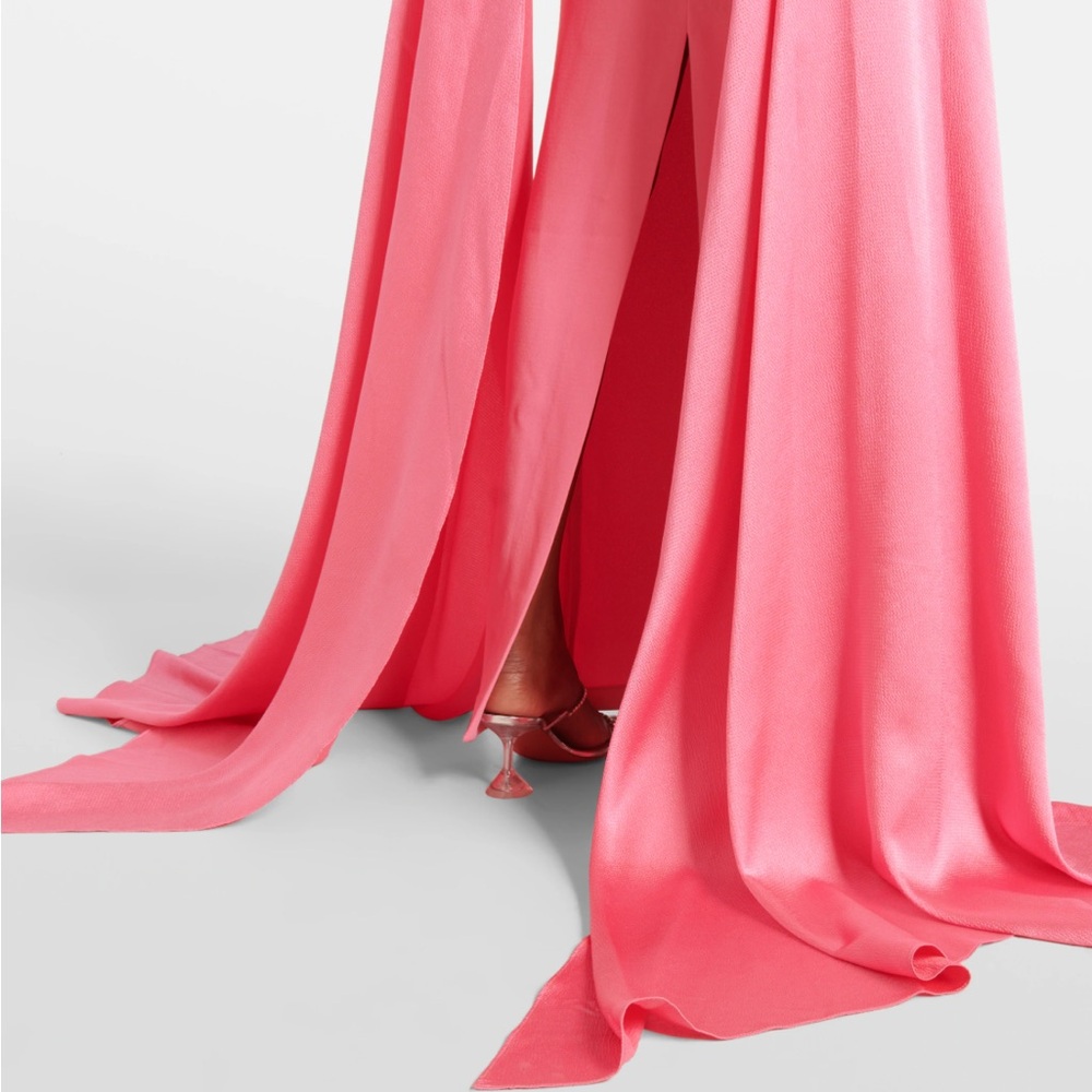 Solace London Ophelia Crêpe Gown Pink Halter Maxi Gown w/ Cape - Sz 6 - Like New - Picture 5 of 7